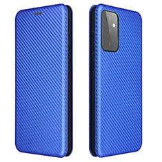 Custodia Portafoglio In Pelle Cover con Supporto L04Z per Samsung Galaxy A72 4G Blu