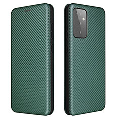 Custodia Portafoglio In Pelle Cover con Supporto L04Z per Samsung Galaxy A72 4G Verde