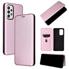 Custodia Portafoglio In Pelle Cover con Supporto L04Z per Samsung Galaxy A73 5G Oro Rosa