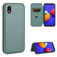 Custodia Portafoglio In Pelle Cover con Supporto L04Z per Samsung Galaxy M01 Core Verde