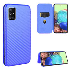 Custodia Portafoglio In Pelle Cover con Supporto L04Z per Samsung Galaxy M51 Blu