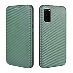 Custodia Portafoglio In Pelle Cover con Supporto L04Z per Samsung Galaxy S20 FE (2022) 5G Verde