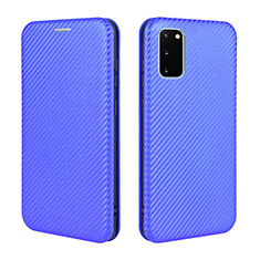 Custodia Portafoglio In Pelle Cover con Supporto L04Z per Samsung Galaxy S20 FE 4G Blu