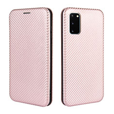 Custodia Portafoglio In Pelle Cover con Supporto L04Z per Samsung Galaxy S20 FE 5G Oro Rosa