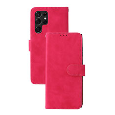 Custodia Portafoglio In Pelle Cover con Supporto L04Z per Samsung Galaxy S25 Ultra 5G Rosa Caldo