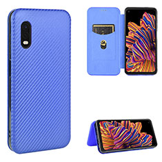 Custodia Portafoglio In Pelle Cover con Supporto L04Z per Samsung Galaxy XCover Pro Blu