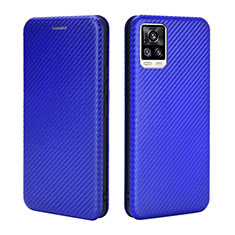 Custodia Portafoglio In Pelle Cover con Supporto L04Z per Vivo V20 (2021) Blu