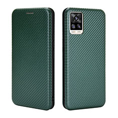 Custodia Portafoglio In Pelle Cover con Supporto L04Z per Vivo V20 (2021) Verde