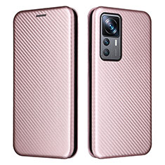 Custodia Portafoglio In Pelle Cover con Supporto L04Z per Xiaomi Redmi K50 Ultra 5G Oro Rosa