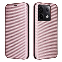 Custodia Portafoglio In Pelle Cover con Supporto L04Z per Xiaomi Redmi Note 13 Pro 5G Oro Rosa