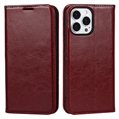 Custodia Portafoglio In Pelle Cover con Supporto L05 per Apple iPhone 14 Pro Max Rosso Rosa