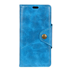 Custodia Portafoglio In Pelle Cover con Supporto L05 per Asus Zenfone Max ZB555KL Blu