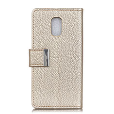 Custodia Portafoglio In Pelle Cover con Supporto L05 per Asus ZenFone V Live Oro