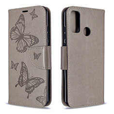 Custodia Portafoglio In Pelle Cover con Supporto L05 per Huawei P Smart (2020) Grigio