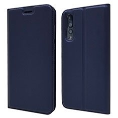 Custodia Portafoglio In Pelle Cover con Supporto L05 per Huawei P20 Pro Blu