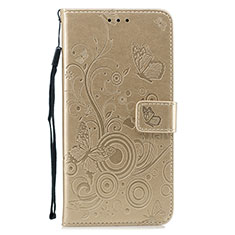Custodia Portafoglio In Pelle Cover con Supporto L05 per Huawei P30 Oro