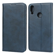 Custodia Portafoglio In Pelle Cover con Supporto L05 per Huawei Y7 Pro (2019) Blu