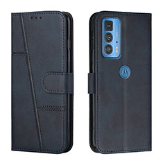 Custodia Portafoglio In Pelle Cover con Supporto L05 per Motorola Moto Edge 20 Pro 5G Blu