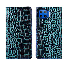 Custodia Portafoglio In Pelle Cover con Supporto L05 per Motorola Moto One 5G Cielo Blu