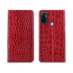 Custodia Portafoglio In Pelle Cover con Supporto L05 per Oppo A53 Rosso