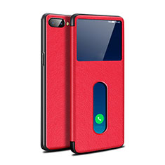 Custodia Portafoglio In Pelle Cover con Supporto L05 per Oppo AX5 Rosso