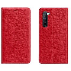 Custodia Portafoglio In Pelle Cover con Supporto L05 per Oppo K7 5G Rosso