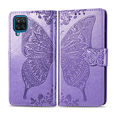 Custodia Portafoglio In Pelle Cover con Supporto L05 per Samsung Galaxy A12 5G Lavanda