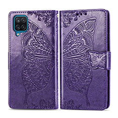 Custodia Portafoglio In Pelle Cover con Supporto L05 per Samsung Galaxy A12 5G Viola