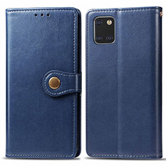 Custodia Portafoglio In Pelle Cover con Supporto L05 per Samsung Galaxy A81 Blu