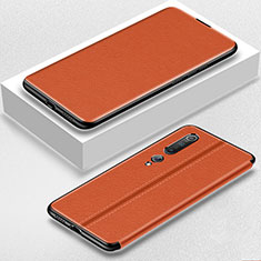 Custodia Portafoglio In Pelle Cover con Supporto L05 per Xiaomi Mi 10 Arancione