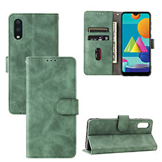 Custodia Portafoglio In Pelle Cover con Supporto L05Z per Samsung Galaxy A02 Verde