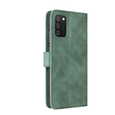 Custodia Portafoglio In Pelle Cover con Supporto L05Z per Samsung Galaxy A03s Verde