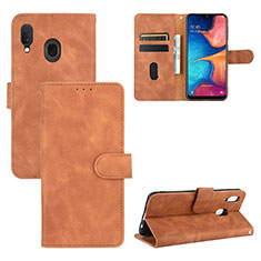 Custodia Portafoglio In Pelle Cover con Supporto L05Z per Samsung Galaxy M10S Marrone