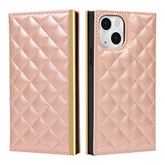 Custodia Portafoglio In Pelle Cover con Supporto L06 per Apple iPhone 13 Oro Rosa