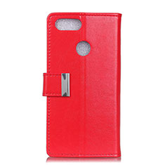 Custodia Portafoglio In Pelle Cover con Supporto L06 per Asus Zenfone Max Plus M1 ZB570TL Rosso
