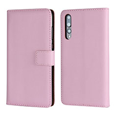 Custodia Portafoglio In Pelle Cover con Supporto L06 per Huawei P20 Pro Rosa