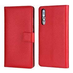 Custodia Portafoglio In Pelle Cover con Supporto L06 per Huawei P20 Pro Rosso