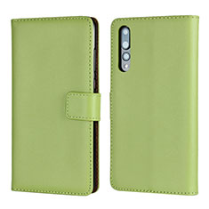 Custodia Portafoglio In Pelle Cover con Supporto L06 per Huawei P20 Pro Verde