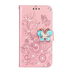 Custodia Portafoglio In Pelle Cover con Supporto L06 per Huawei P30 Rosa