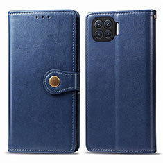 Custodia Portafoglio In Pelle Cover con Supporto L06 per Oppo A93 Blu