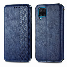 Custodia Portafoglio In Pelle Cover con Supporto L06 per Samsung Galaxy A12 5G Blu