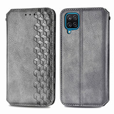 Custodia Portafoglio In Pelle Cover con Supporto L06 per Samsung Galaxy A12 5G Grigio