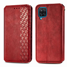 Custodia Portafoglio In Pelle Cover con Supporto L06 per Samsung Galaxy F12 Rosso
