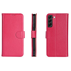 Custodia Portafoglio In Pelle Cover con Supporto L06 per Samsung Galaxy S21 FE 5G Rosa Caldo