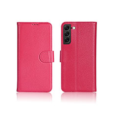 Custodia Portafoglio In Pelle Cover con Supporto L06 per Samsung Galaxy S25 5G Rosa Caldo