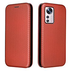 Custodia Portafoglio In Pelle Cover con Supporto L06 per Xiaomi Mi 12S Pro 5G Marrone