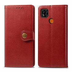Custodia Portafoglio In Pelle Cover con Supporto L06 per Xiaomi POCO C3 Rosso