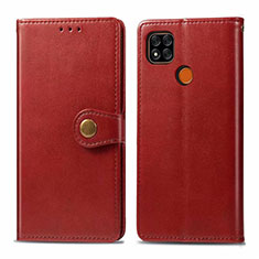 Custodia Portafoglio In Pelle Cover con Supporto L06 per Xiaomi Redmi 9 Activ Rosso