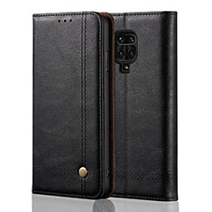 Custodia Portafoglio In Pelle Cover con Supporto L06 per Xiaomi Redmi Note 9S Nero