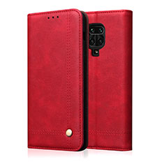 Custodia Portafoglio In Pelle Cover con Supporto L06 per Xiaomi Redmi Note 9S Rosso